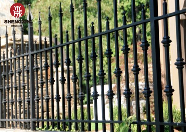 Powder Coated Galvanized Zinc Steel Fence Flat Top For Home Yard