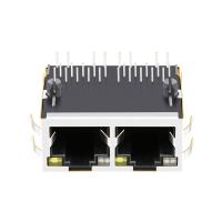 La base-T RJ45 MagJack Tab Up With GO/Y du port 2.5G de 0826-1X2T-HT-F 4PPoE 60W 1x2 a mené