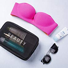 Portable Waterproof Travel Makeup Organizer Bags,Mesh Transparent Design Toiletry Bag for Women Toiletry Bag Makeup Bag