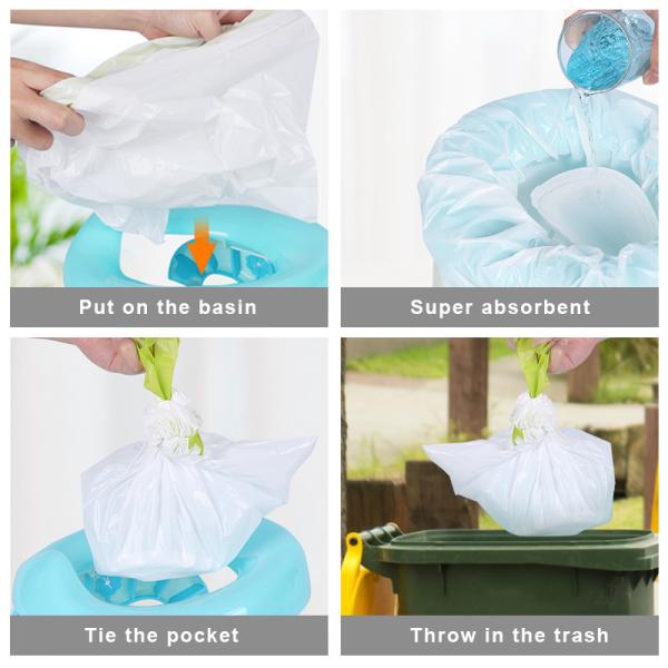Training Toilet Seat Potty Cleaning Bag For Kids Toddlers Adults Pets Outdoors