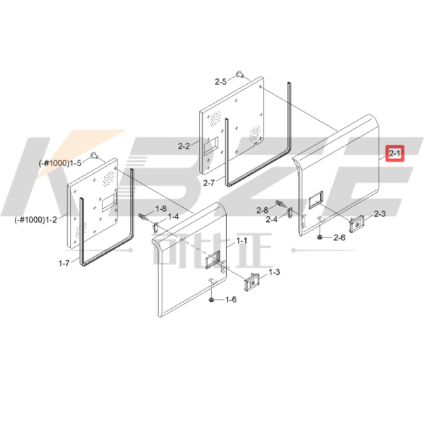 KBZE 71N6-52212 71N6-52213 LH RADIATOR SIDE DOOR FITS HYUNDAI R200-7 R210-7 R215-7 R220-7