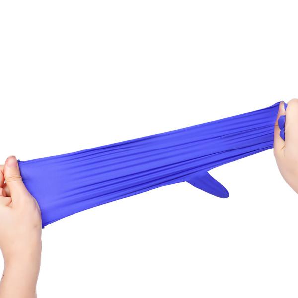 Blue Nitrile Gloves No Powder 3mm Thickness EN455-1 Certificates CE Nitrile Gloves