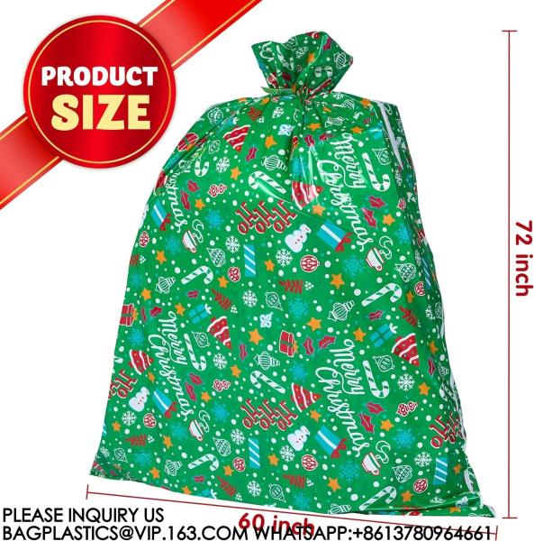 Christmas Bicycle Bag 60” X 72, Jumbo Gift Bag For Xmas Season, Large Bike Present Bag Gift Tags For Holiday Gift