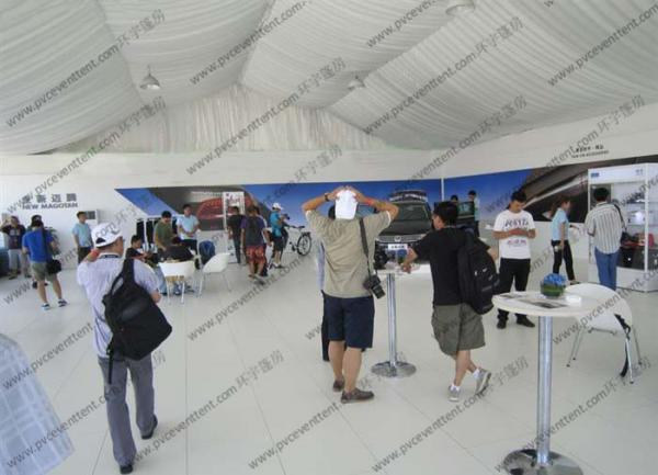 Huge Event Party Tent With Glass Sidewalls PVC Roof Cover and Inside Direction for Outside Car Sho Ceremonys