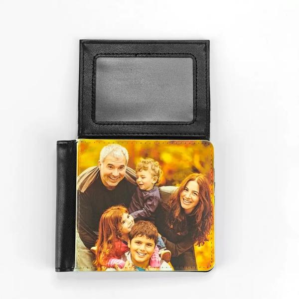 Sublimation Leather Flap Wallet Custom Bifold Wallet For Men