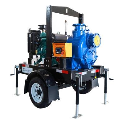 2' 3' 4 6 8 10 Self Priming Solid Handling Trash Pump Diesel Engine Water Pump With Trailer