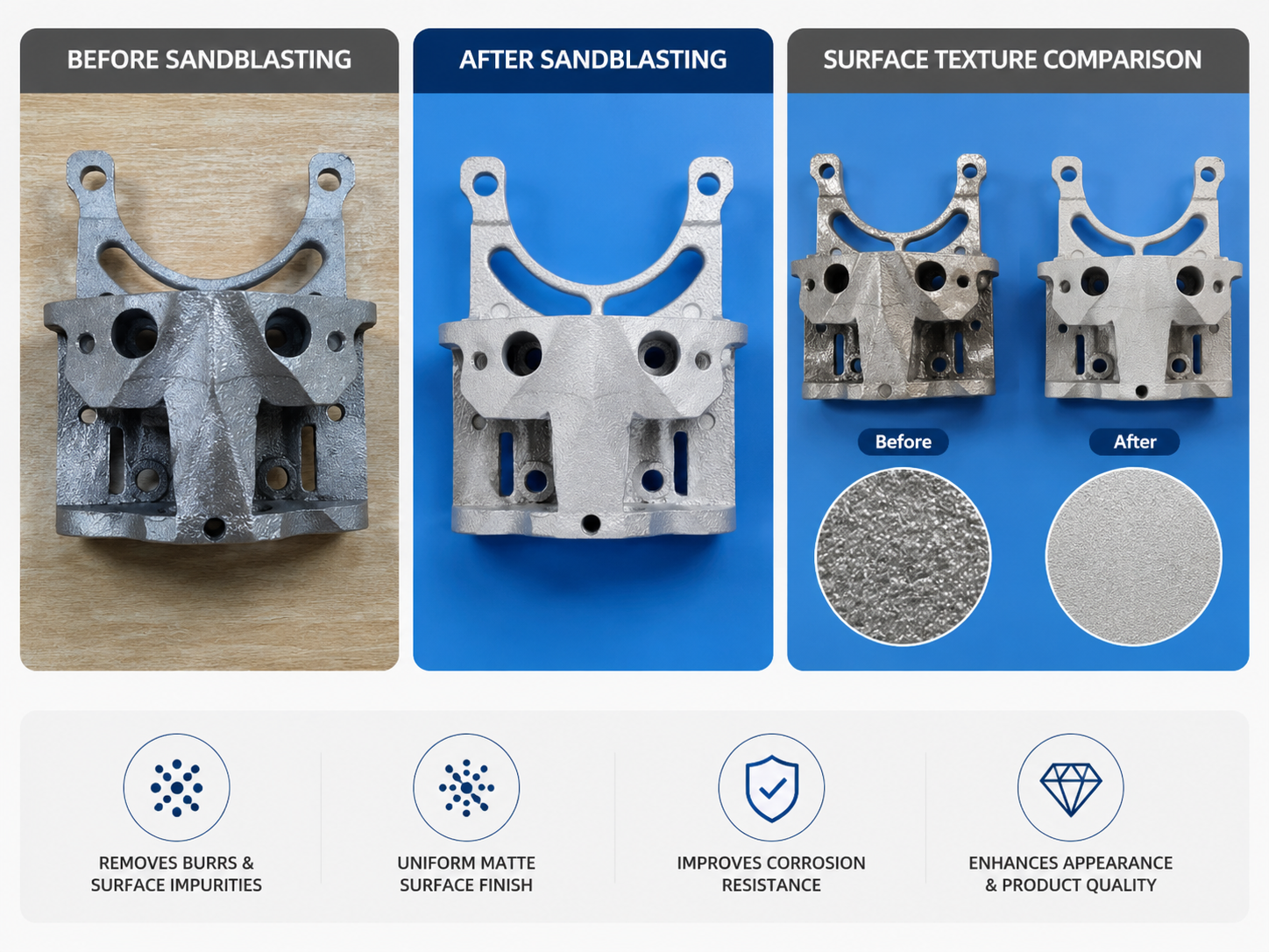 OEM Custom Precision CNC Machined Aluminum Mounting Bracket with Glass Bead Sandblasted Finish and ±0.01 mm Tolerance