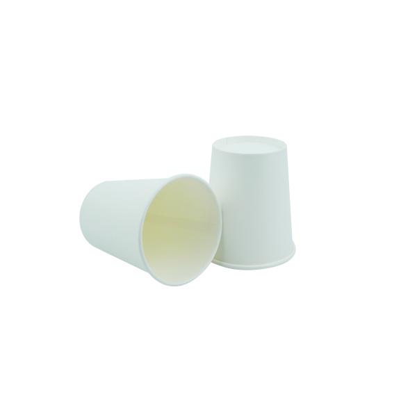 Plain White 7oz Disposable Drinking Cups SGS FDA With Smoothful Round Rim