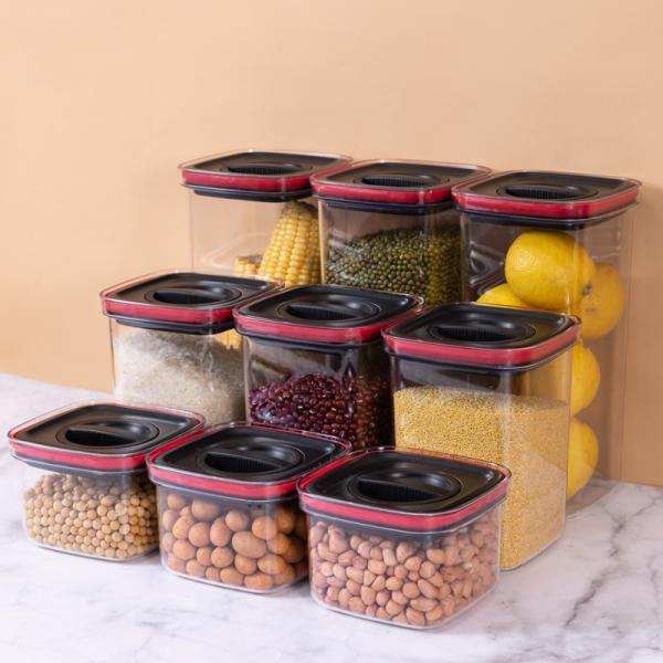 Тары для хранения еды 600ml 5PCS BPA свободные пластиковые с воздухонепроницаемыми крышками