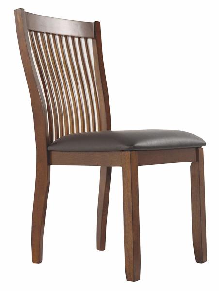 Dining Side Wooden Dining Room Chairs Comb Back Brown Base And Black Upolstered Seat