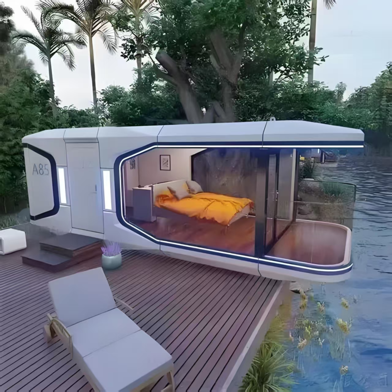 Modern Micro Luxury Stylish Glamping Capsule Intelligent Space System-Prefab Container House Modular Tiny House Design