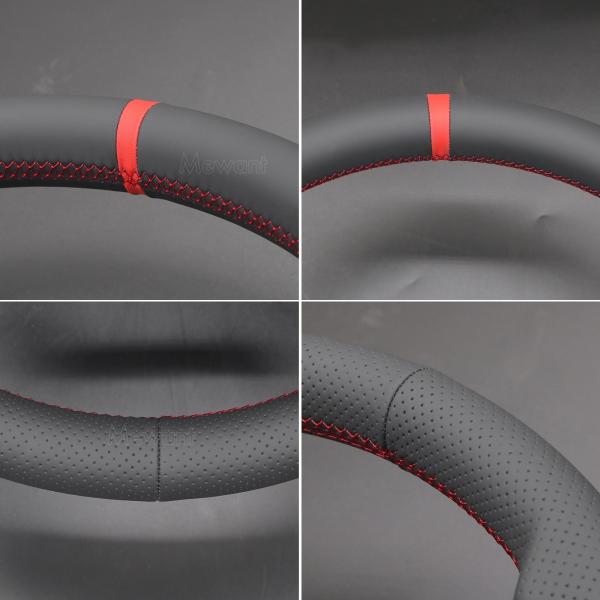 DIY vegan leather steering wheel cover for Land Rover Defender L663 Discovery L462 2020-2024 customized steering wheel wrap