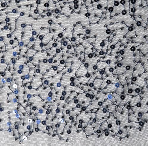 Shining sequins and Beaded Lace Fabric for ladies garment