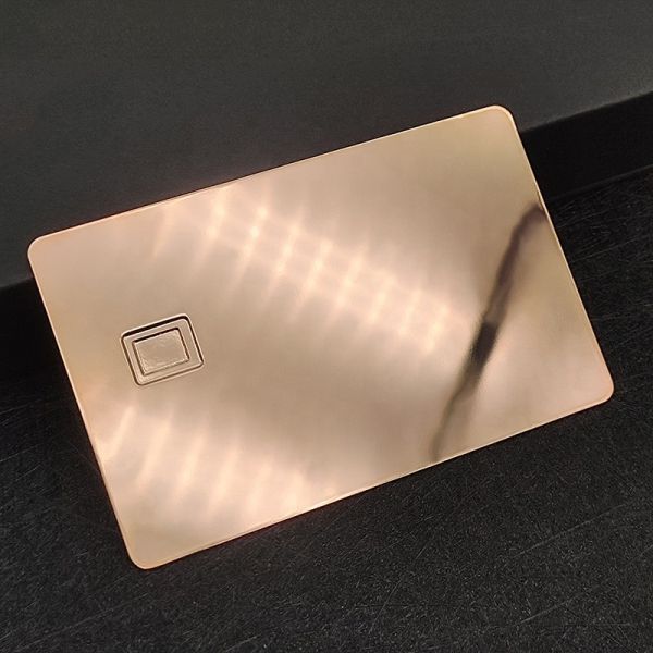 Mirrror Rose Gold Luxury Custom Metal Credit Card Wallet Business Card With Chip Slot Etched