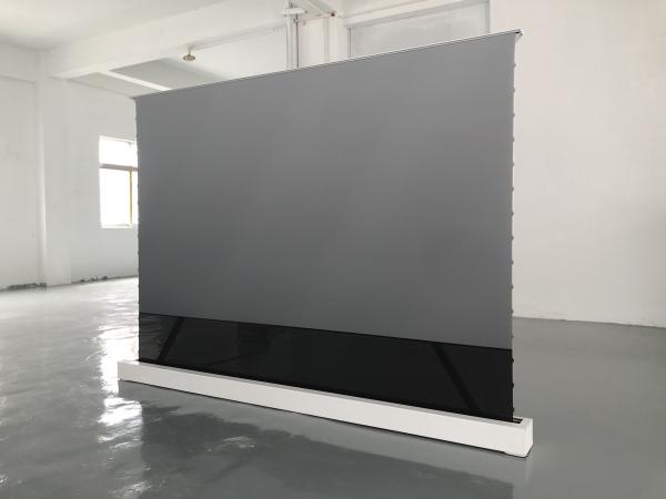 Ultra Quiet Electric Floor Rising Projector Screen , CBSP Material Tensioned Projector Screen