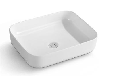 Banheiro moderno retangular acima do balcão recipiente de cerâmica branco Lava-louças