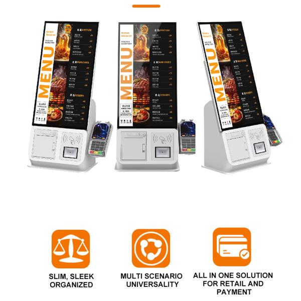 Fast Food Ordering Kiosk 21.5 Inch Screen Scan QR Code and Credit Card Payment Supported