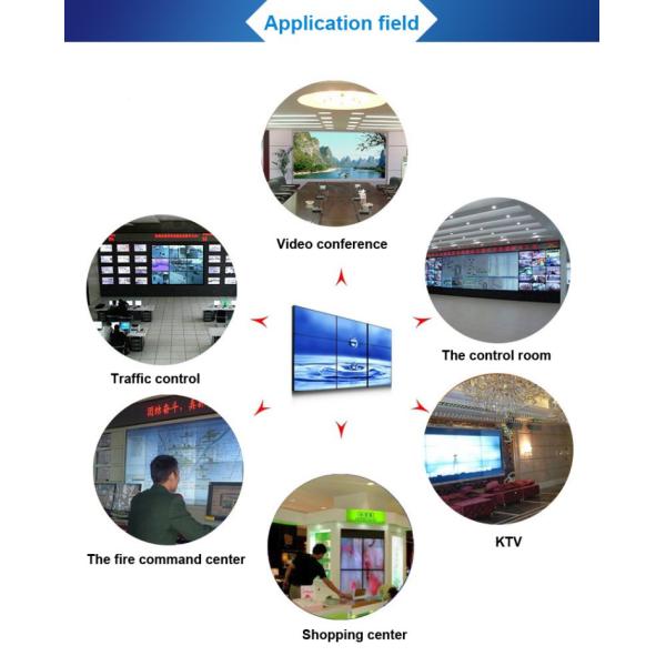 Indoor Splicing LCD Video Wall Floor Standing Mount VGA / DVI / HDMI Input