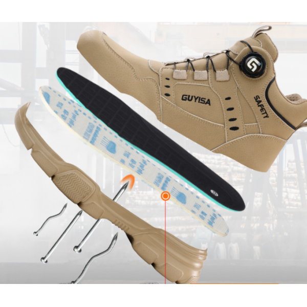 Breathable Work Safety Shoes for Men and Women Anti-Puncture Anti-Smash Lightweight Steel Toe Smart Buckle Summer Work Shoes