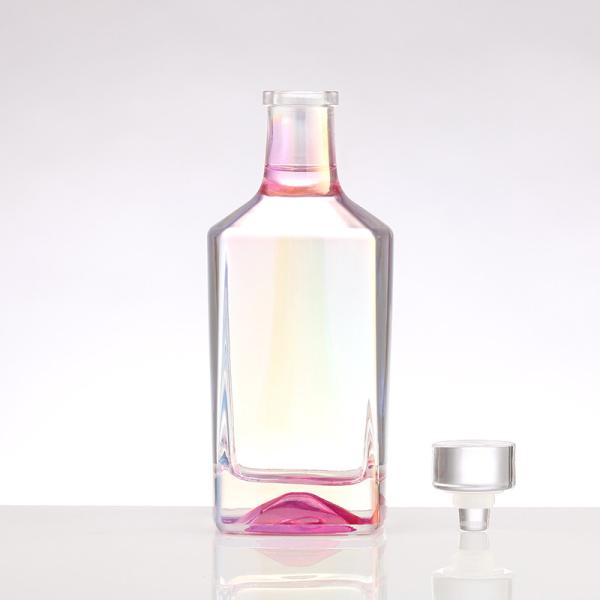 Custom Colored Electroplating Wine Bottle in Blue Pink Red Grey for Spirit and Brandy