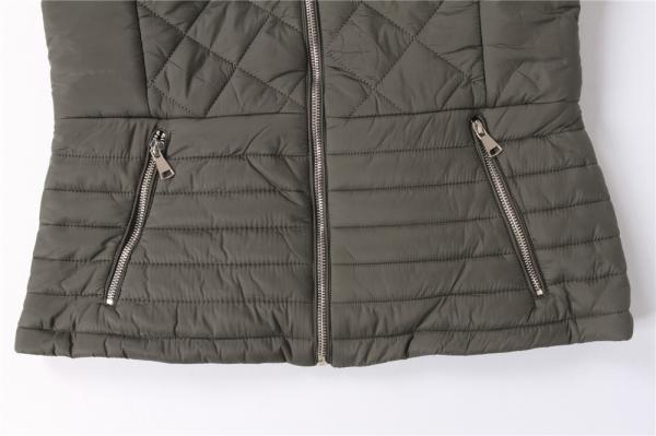 Casual Women's Padded Coats And Jackets Clothing With Fur Hood Metal Zipper