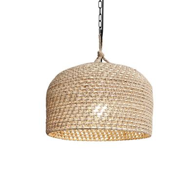 3500K Creative Rattan Pendant Light Switch Control For Living Room