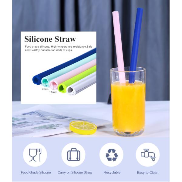 Shenzhen Sells Bpa Free Silicone Openable Straw for Travel Custom Color 230*11mm/17g