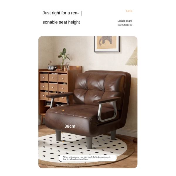 Vintage Multi-functional Foldable and Extendable Sofa Bed Three Modes Leisure Sofa Chair Single Cloud Sofa Bed for Living Room