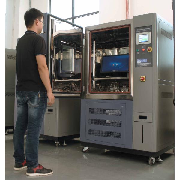 Cámara de ensayo ambiental de 100L para la prueba de temperatura y humedad IEC68-2-2 20% RH a 98% RH En gris azul