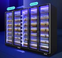 O automóvel degela o congelador ereto comercial com a roda para Pepsi/leite/cerveja com a porta de vidro para