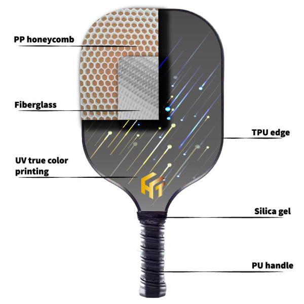 UV True Color Printing Pickleball Racket for Age Group 5-80 Packaged in Bubble Bag