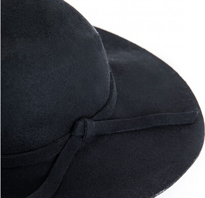DORY BOW DETAIL FLOPPY Felt HAT BLACK Hat hat