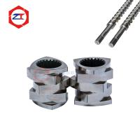 High Wear Alloy Steel Twin Screw Extruder Threaded Elements 45mm Dia L/D 40-48 500°C Heat-Resistant For PVC / PC Granulation