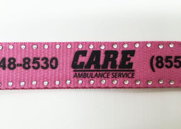 Cute Pink Color Heat Transfer Lanyard With Twinkling Diamonds