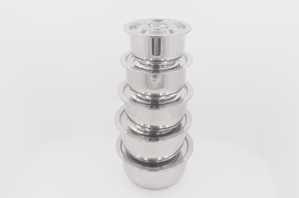 10pcs Cooking stock pot multi size round shape stewed pot set metal steel basin with lid