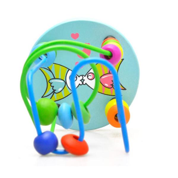 Big Bricks 9.3cm Wooden Around Beads Toy Colored ISO9001