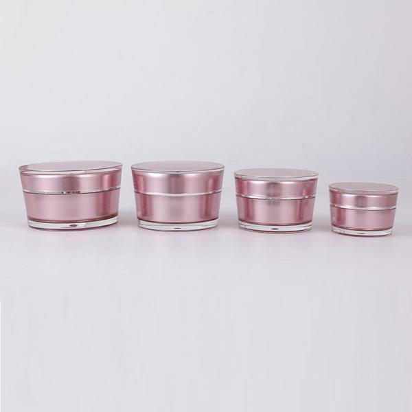 do frasco acrílico vazio redondo luxuoso do creme da forma do chanfro de 15g 30g 50g 75g empacotamento cosmético para o cosmético com tampa