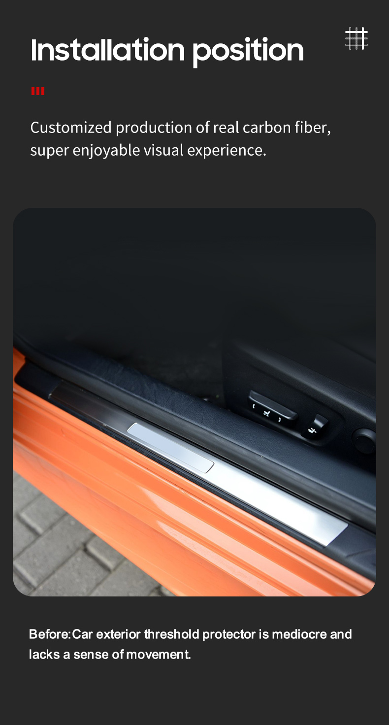 Dry Carbon Fiber Car Exterior Threshold Protector for Lexus RC 2015-2019 Year