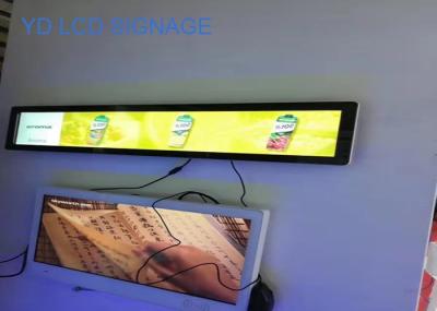 A definição alta, prateleira interna ultra magro, Lathy LCD do Signage de Digitas indica para a propaganda do supermercado