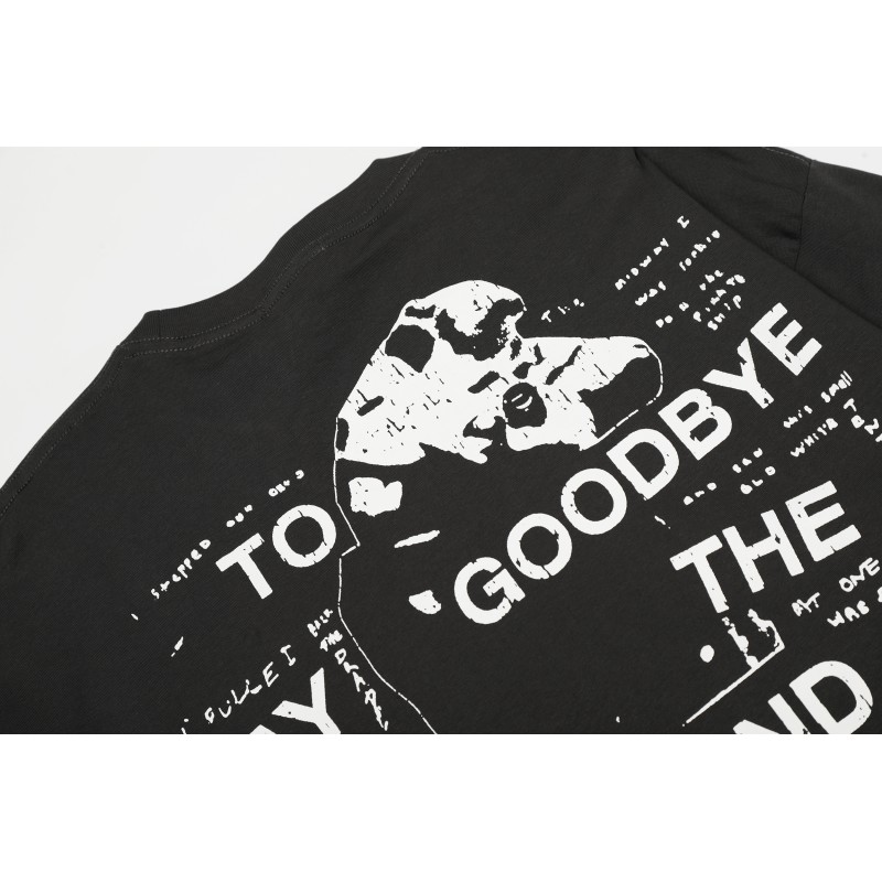 Factory Customized Cotton/Polyester 280g Washed Blank Vintage Breathable Rock Long Sleeve T-shirt Oversized Fit