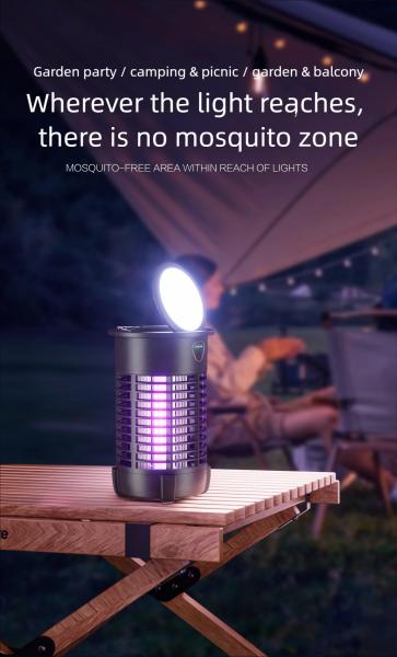 3-in-1 3000V Rechargeable Indoor Eco-Friendly Folding Suspensible 360-degree Al-round Mosquito Control Light Mosquito Killer