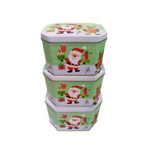 Octagon Metal Tinplate Bulk Christmas Tins 0.23mm Metal Tin Can Container
