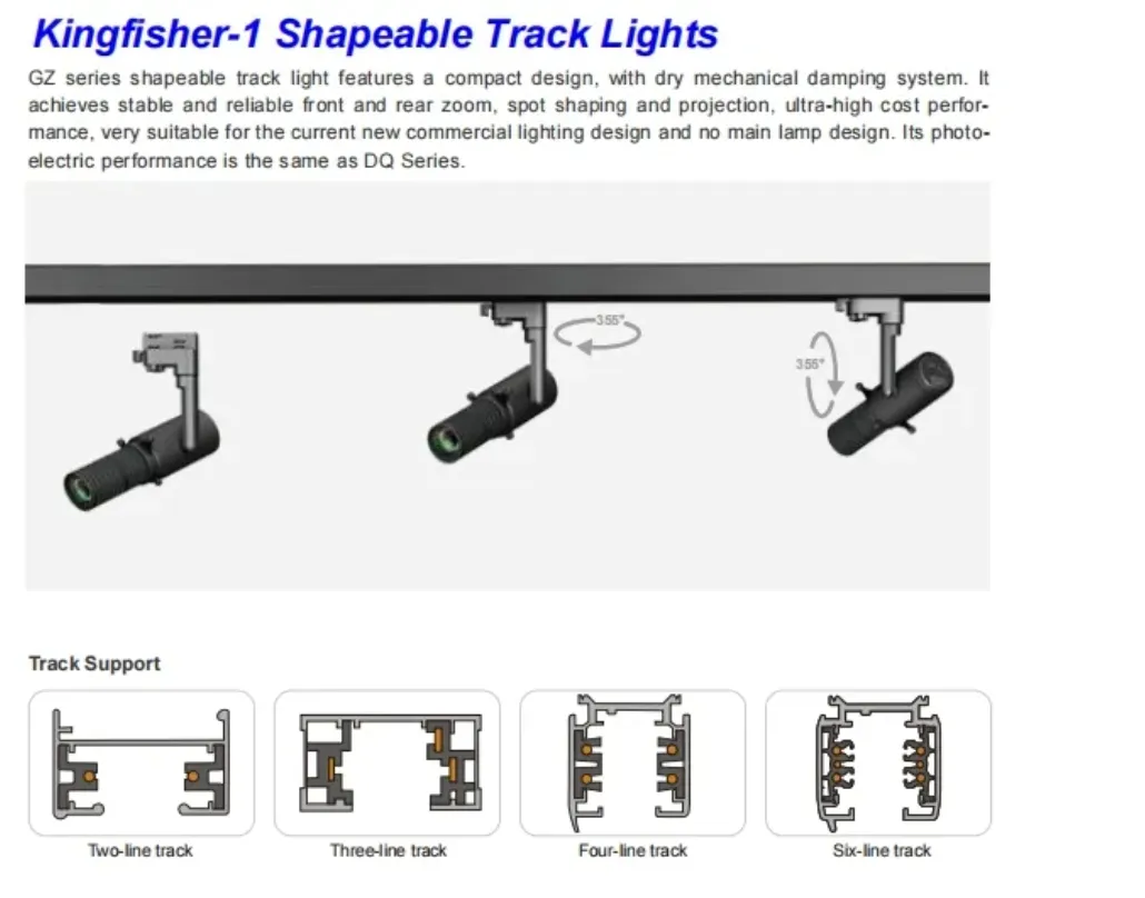 Smart Dimming & Control Variable Zoom Contour Defining Integrated Framing Custom Gobo Projection Flexible Modular LED Track Light Spotlight Projector