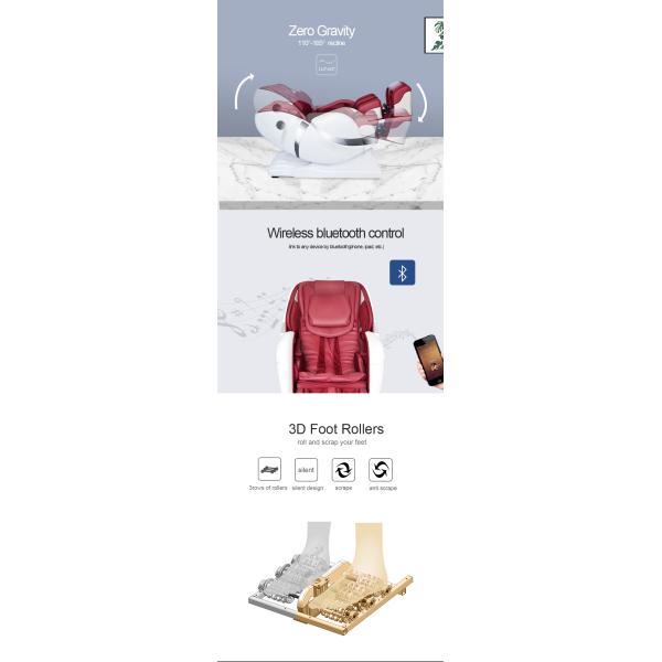 3D 135CM SL Genuine Leather Heated Massage Recliner 25min HD812