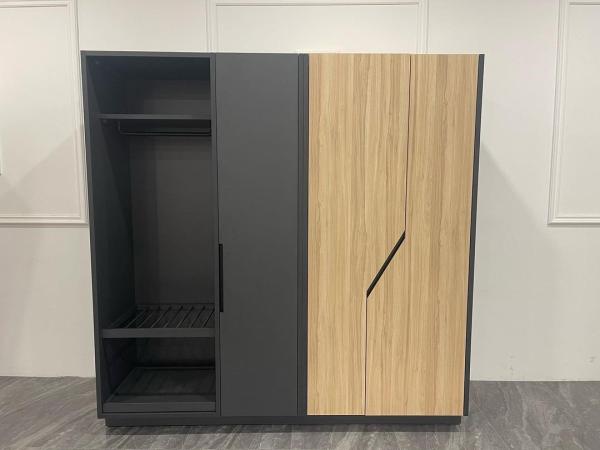 Customized Size Modern Wood Wardrobe For Guest Room Stand Alone