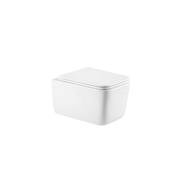 European Square Shape Washdown P Trap Tornado Flush Porcelain Bathroom White Sanitary Ware Wall Hung Toilets