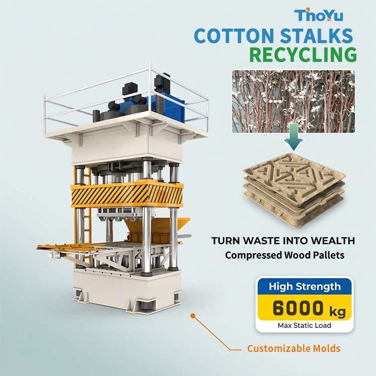 No Fumigation Sugar Cane Bagasse Wood Pallet Making Machine