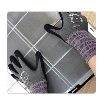 Luvas de limpeza do trabalho de Grey Nylon Liner Ladies Nitrile