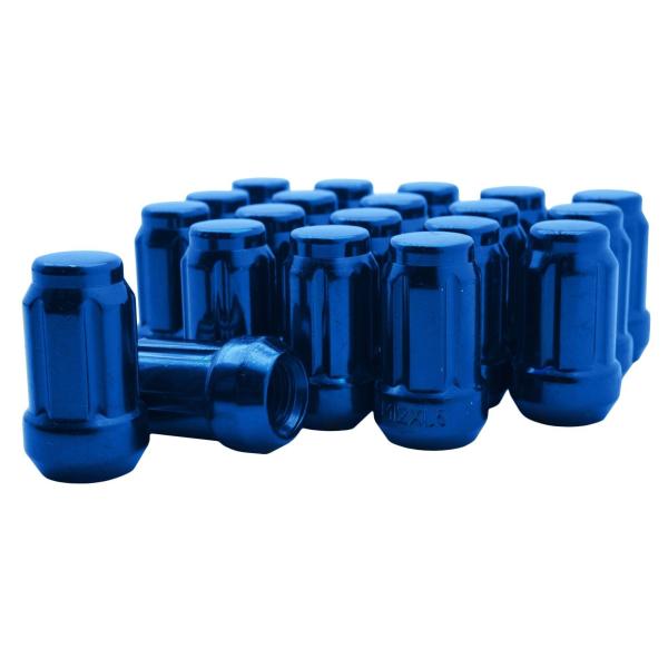 Strength Auto Car Accessories 6 Spline , Blue Wheel Lug Nuts Tapered Close