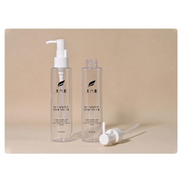 Flacon pompe cosmétique en plastique PET transparent vide personnalisé de 150 ml pour huile corporelle nettoyante pour l'emballage des soins de la peau